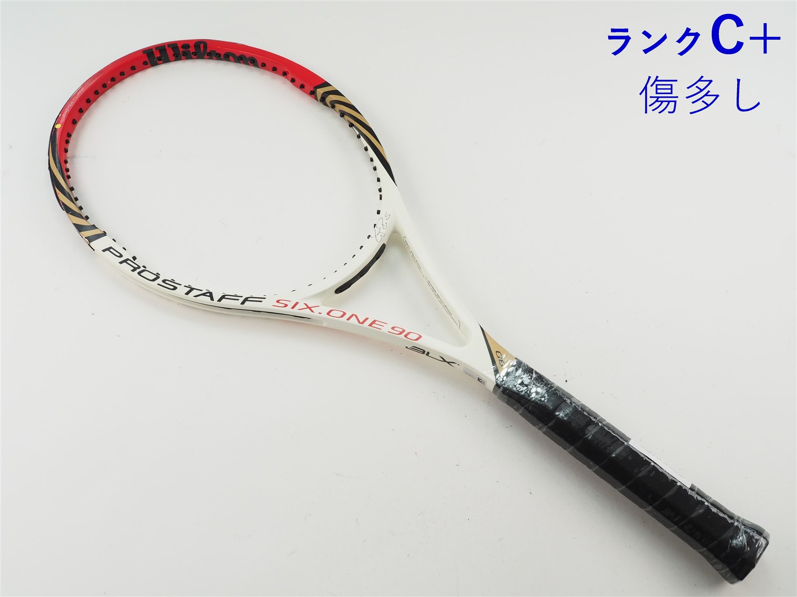 中古 テニスラケット ウィルソン プロ スタッフ シックスワン 90 2012年モデル【トップバンパー割れ有り】 (G3) WILSON PRO S (c25090438c) 中古】ウィルソン プロ スタッフ シックスワン 90 2012年モデル